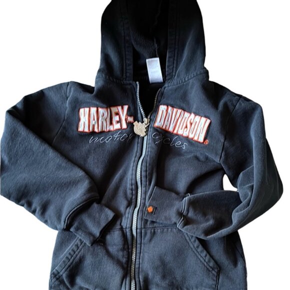 Harley-Davidson Black Zip-Up Hoodie Sweatshirt - Picture 1 of 3